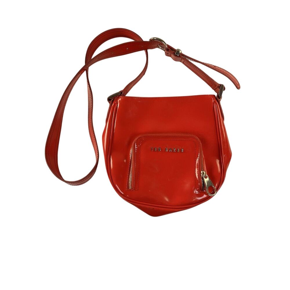Ted Baker Red Patent Leather Medium Shoulder Bag - Picture 4 of 12